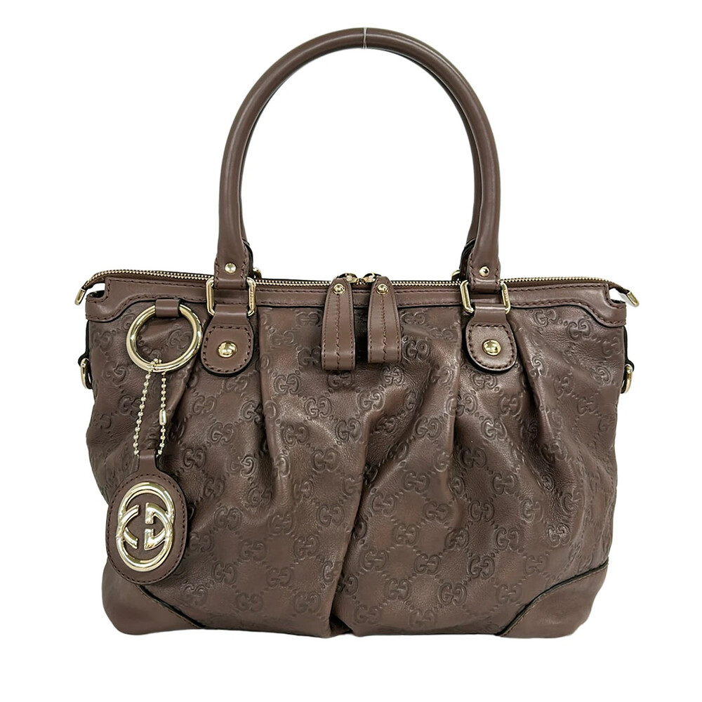 Gucci Sukey Dark Brown Leather Handbag #329985G57B